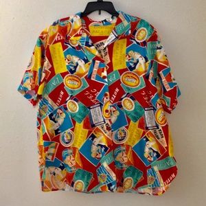 Vintage 80s Women’s Beach Travel Blouse Lg-EXL